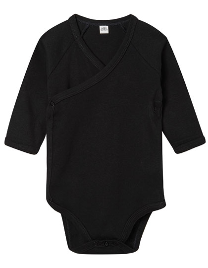 BZ60 Baby Long Sleeve Kimono Bodysuit 0-3 months / Black