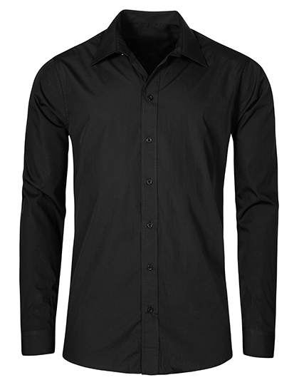 E6310 Men´s Poplin Shirt Long Sleeve S / Black