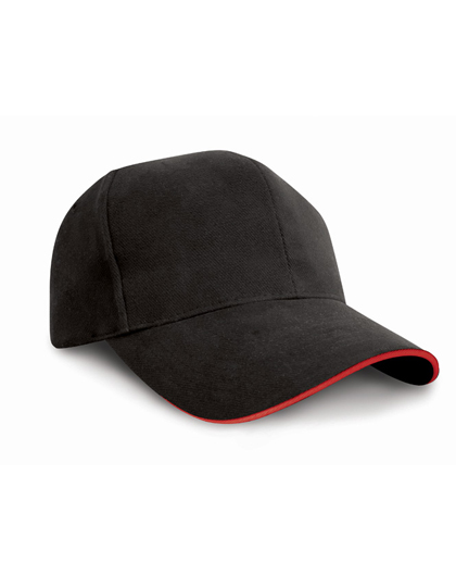 RH25P Pro-Style Heavy Cotton Cap One Size / Black/Red
