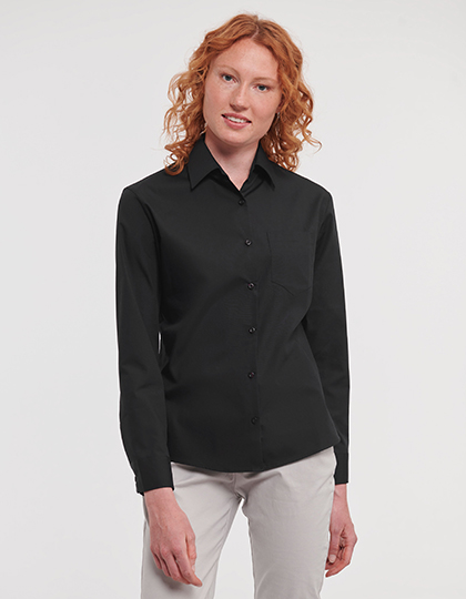 Z936F Ladies´ L/S Pure Cotton Easy Care Poplin Shirt