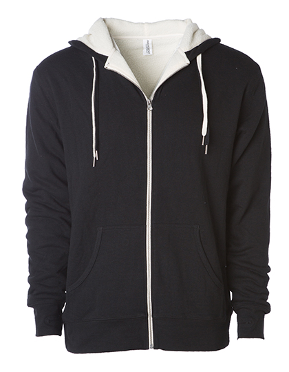NP352 Unisex Sherpa Lined Zip Hooded Jacket XS / Black/Natural