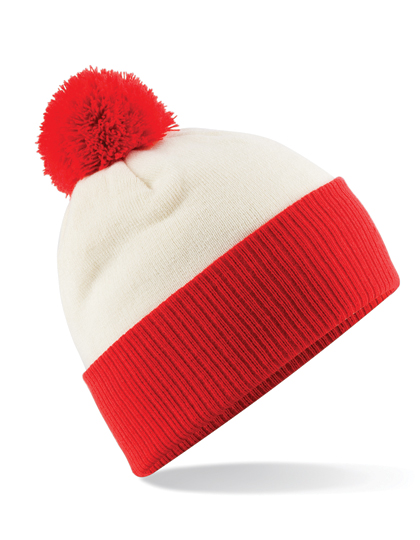 CB451 Snowstar® Two-Tone Beanie One Size / Off White/Bright Red
