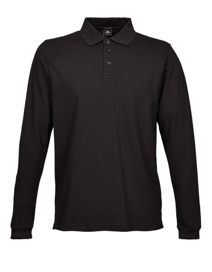 TJ1406 Men´s Luxury Stretch Long Sleeve Polo S / Black