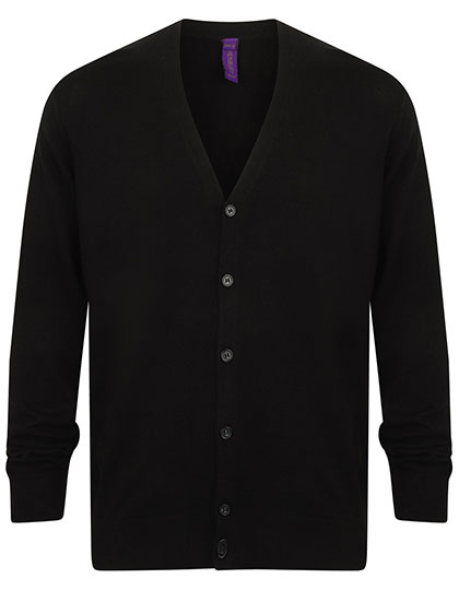 W722 Men´s Lightweight V-Neck Cardigan XS / Black