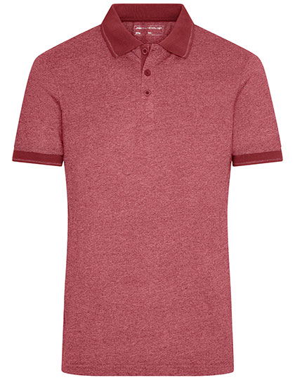 JN706 Men´s Heather Polo S / Wine Melange/Wine